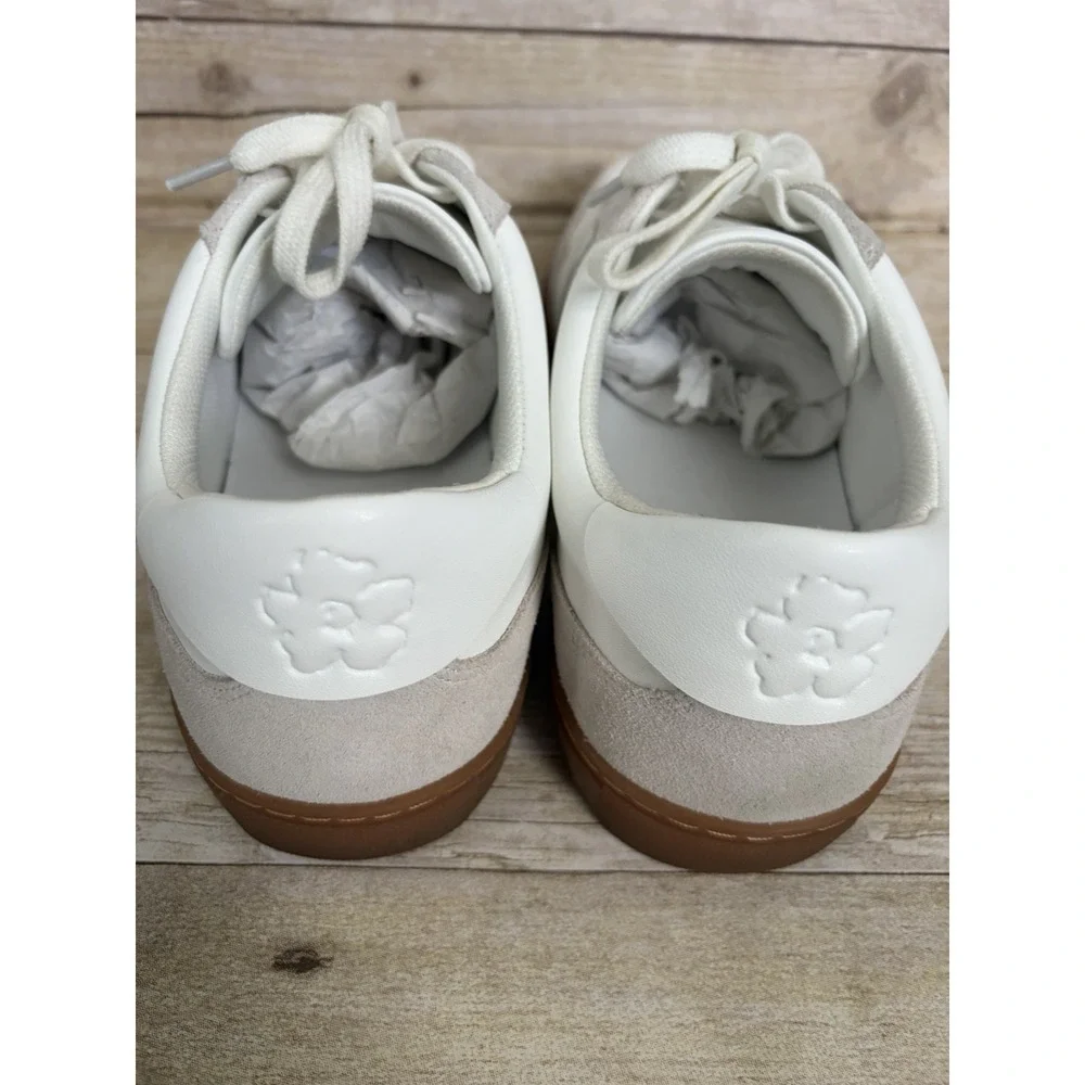 Ted Baker Mens Leather Sneakers Retro Suede, White, Size 45
